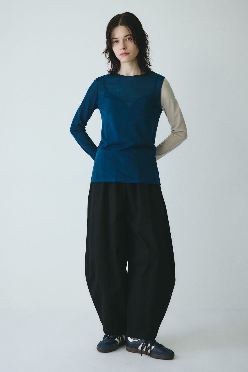 ［予約］Bi color mesh inner tops 柄BLU FREE