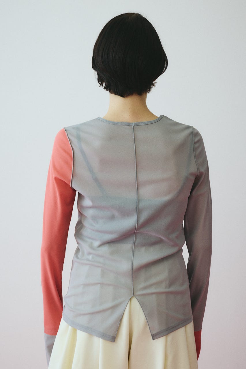［予約］Bi color mesh inner tops 柄GRY FREE