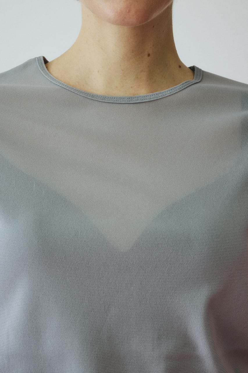 ［予約］Bi color mesh inner tops 柄GRY FREE