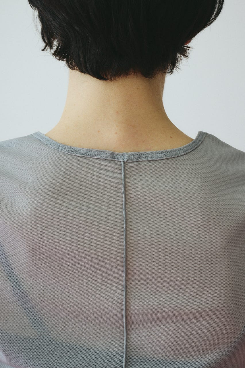 ［予約］Bi color mesh inner tops 柄GRY FREE