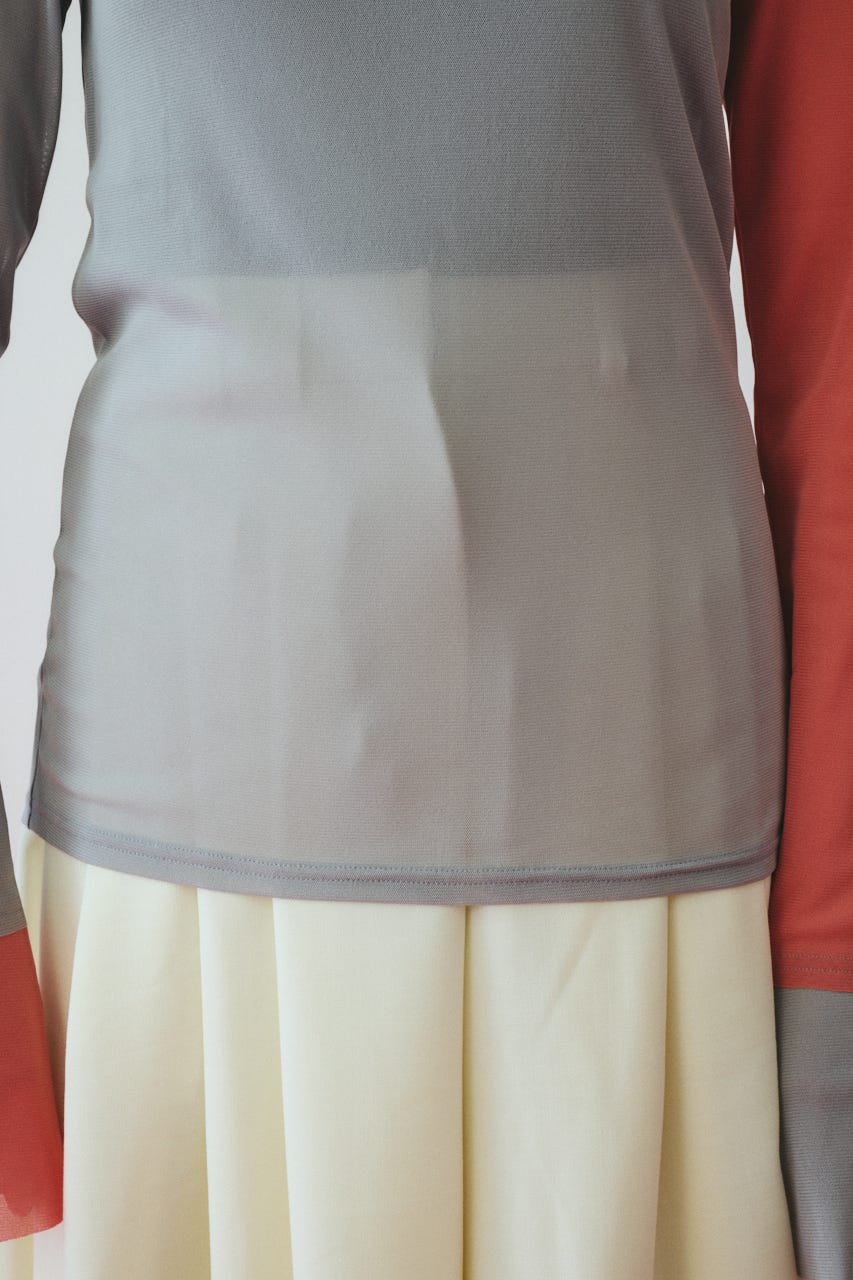 ［予約］Bi color mesh inner tops 柄GRY FREE