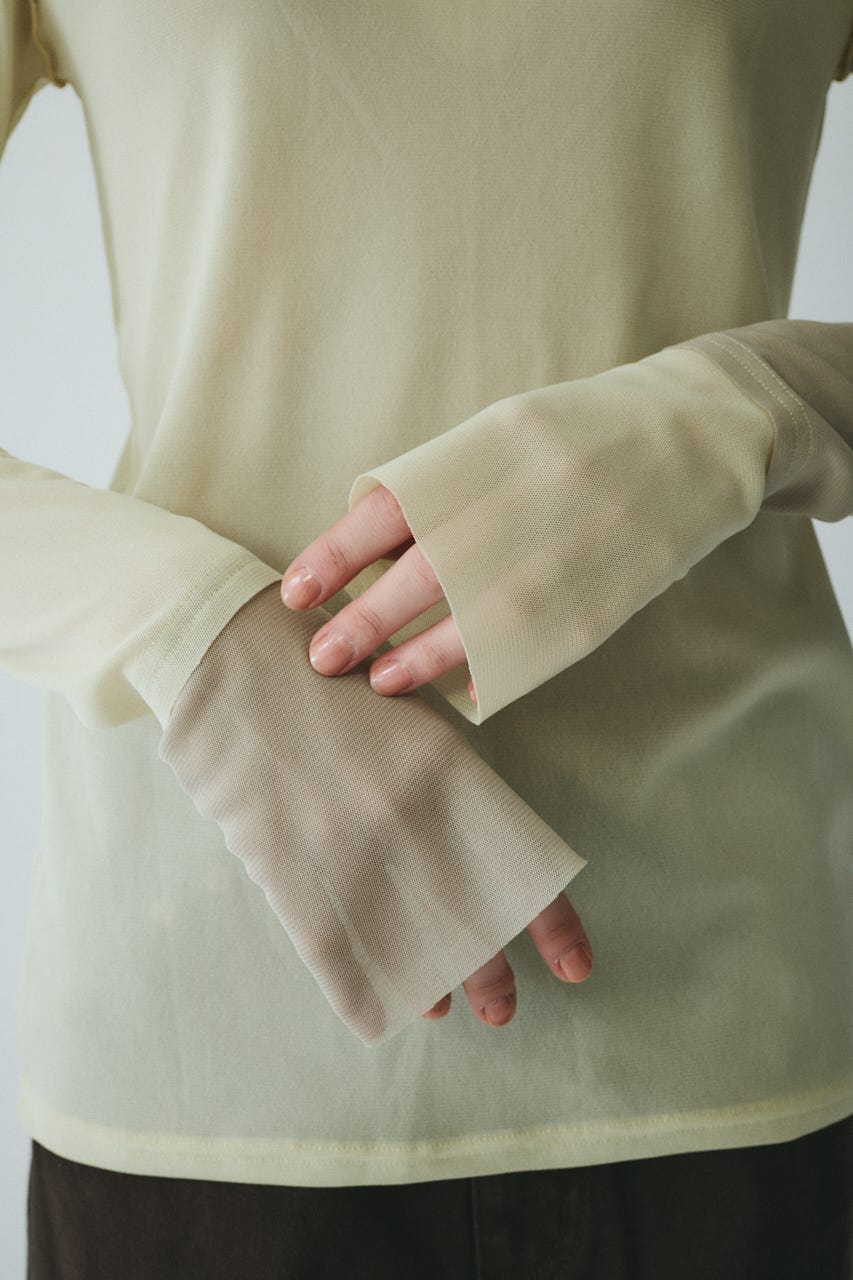 ［予約］Bi color mesh inner tops 柄YEL FREE