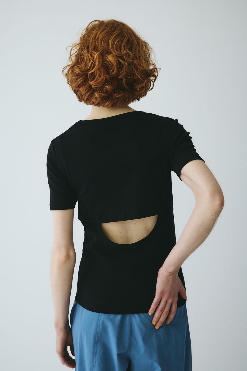 ［予約］Back open cut tops BLK FREE