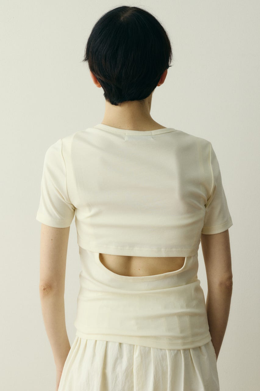 ［予約］Back open cut tops O/WHT FREE