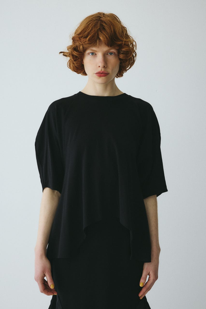 Flare hem cut tops BLK FREE