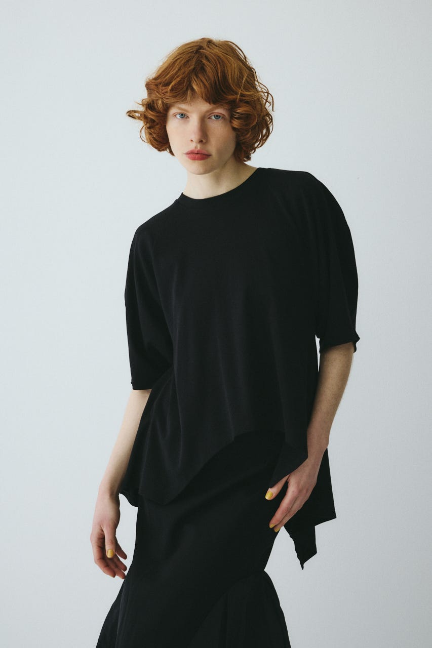 Flare hem cut tops BLK FREE