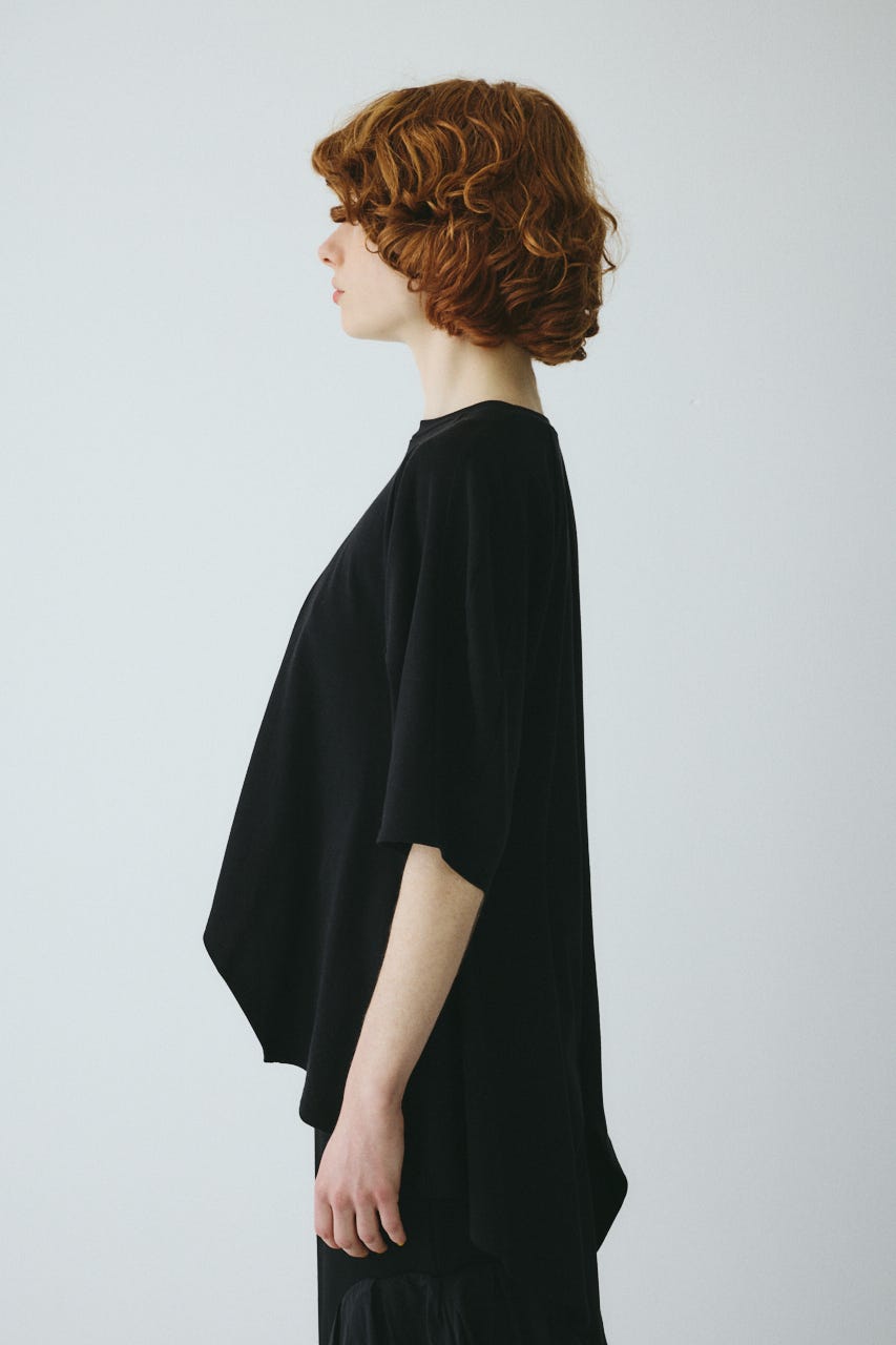 Flare hem cut tops BLK FREE