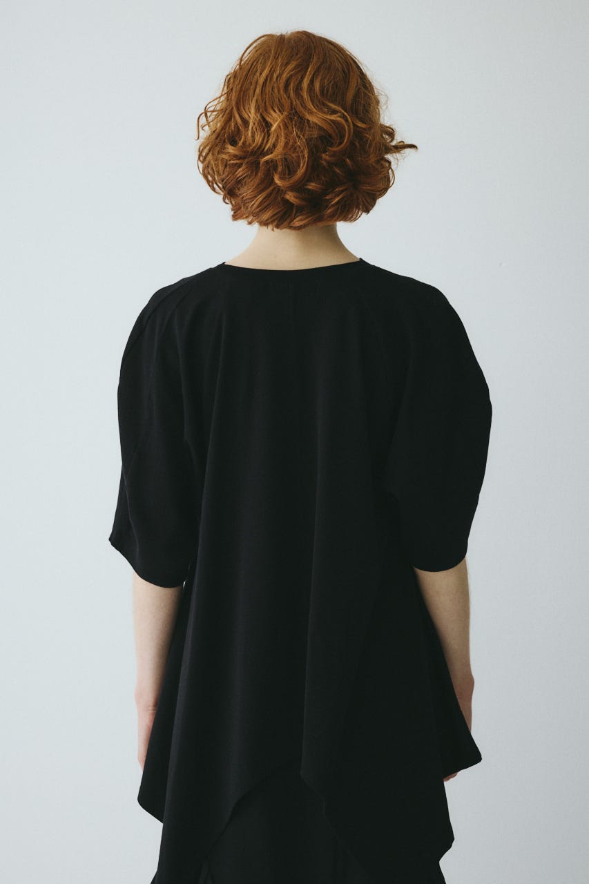 Flare hem cut tops BLK FREE