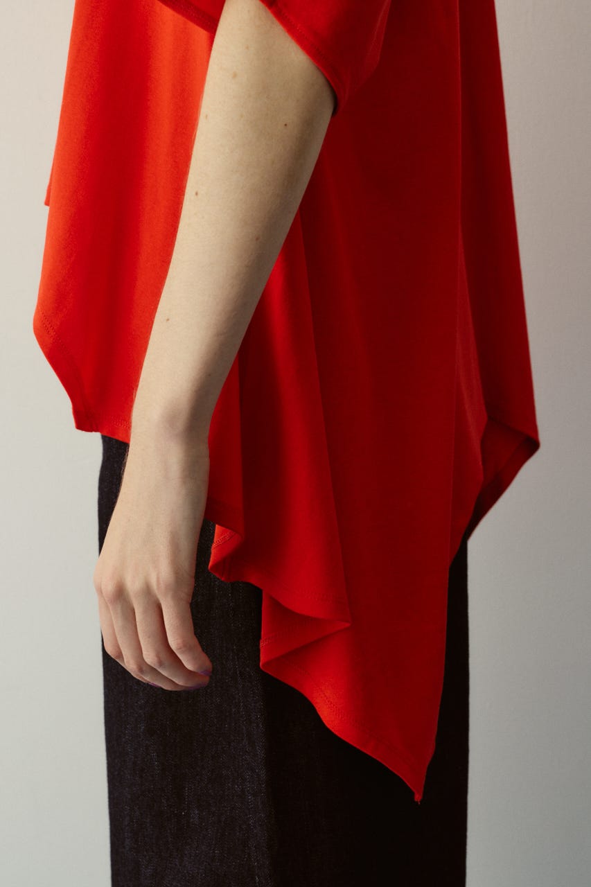 Flare hem cut tops RED FREE