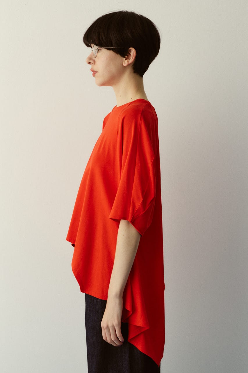 Flare hem cut tops RED FREE