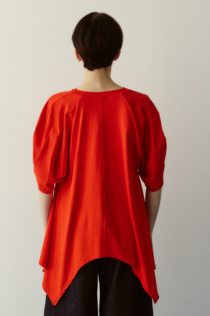 Flare hem cut tops RED FREE
