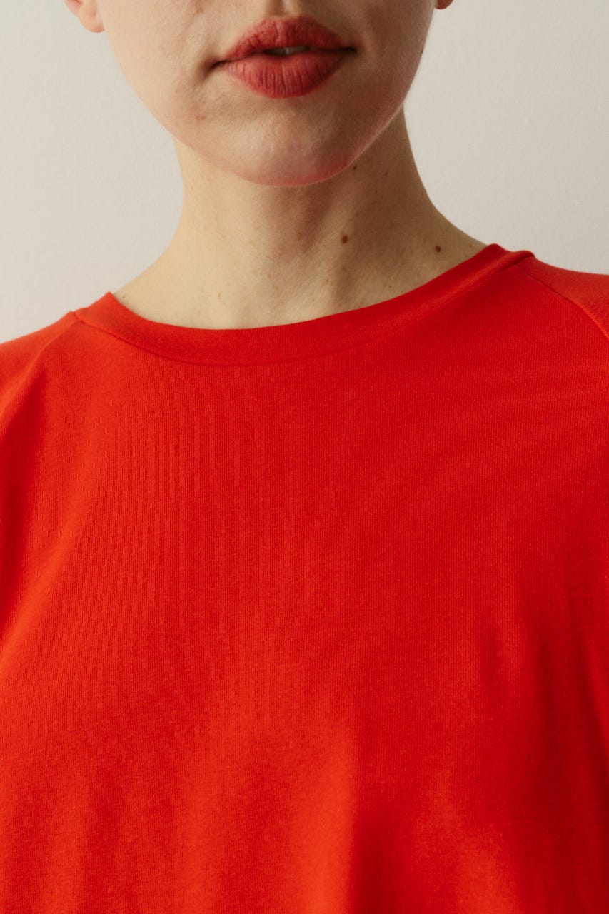 Flare hem cut tops RED FREE