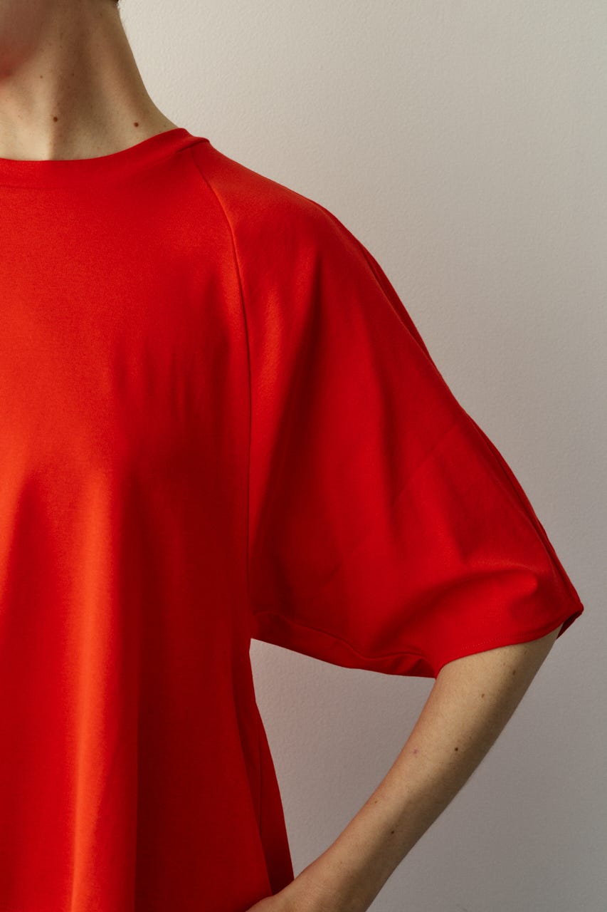 Flare hem cut tops RED FREE