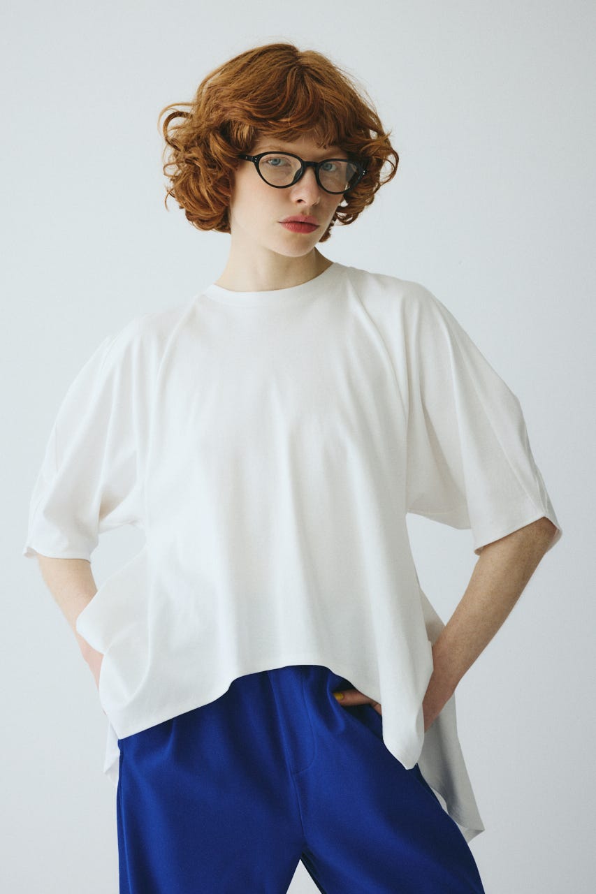 Flare hem cut tops WHT FREE