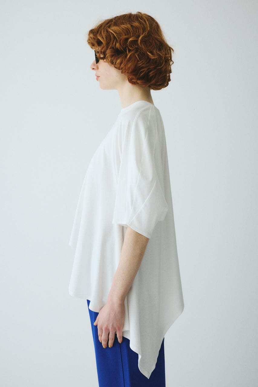 Flare hem cut tops WHT FREE