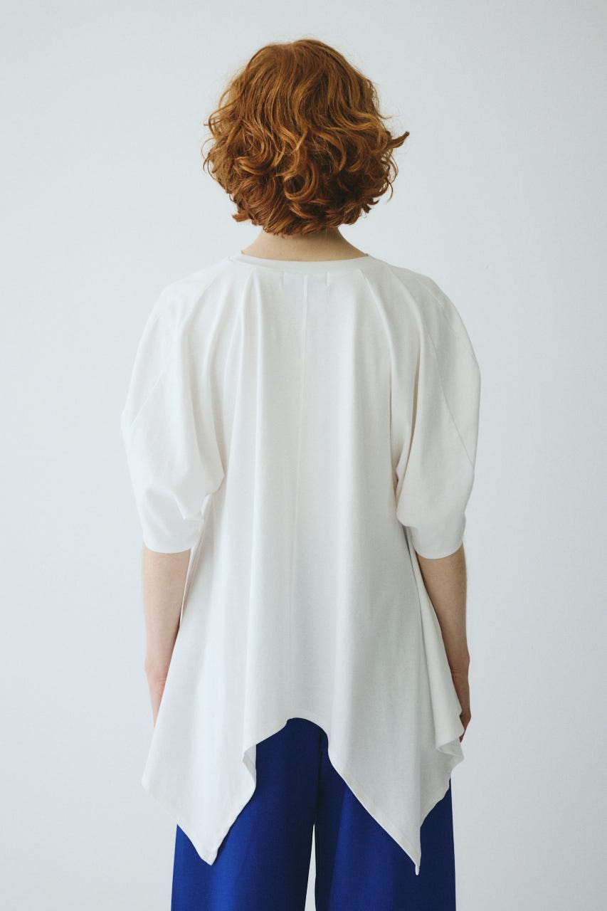 Flare hem cut tops WHT FREE