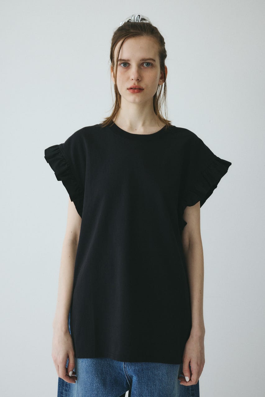 【ポイントアップ+4％対象商品】［予約］Point frill box tops BLK FREE