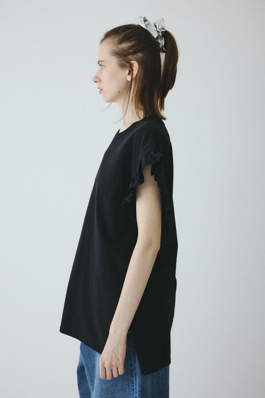 【ポイントアップ+4％対象商品】［予約］Point frill box tops BLK FREE