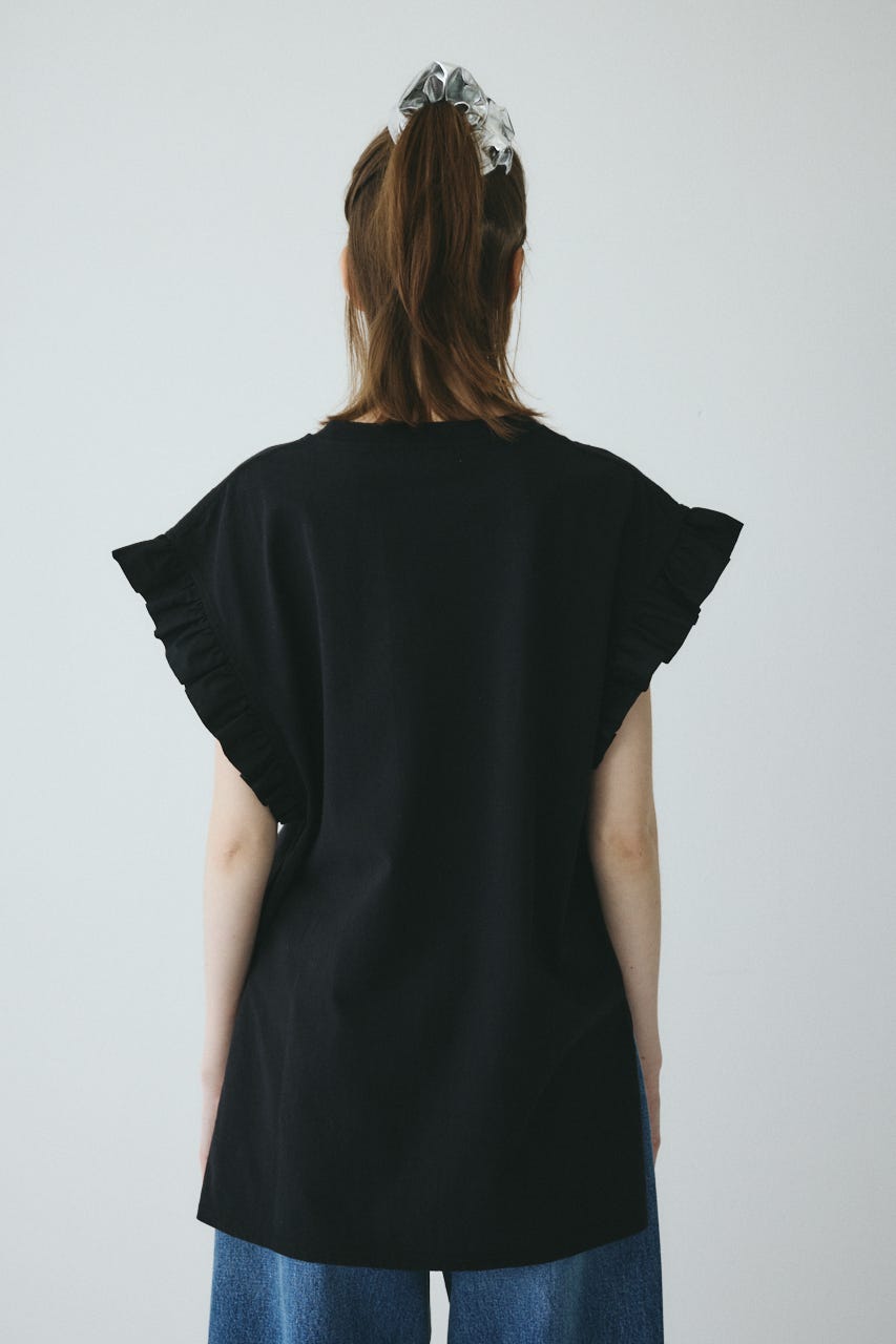【ポイントアップ+4％対象商品】［予約］Point frill box tops BLK FREE