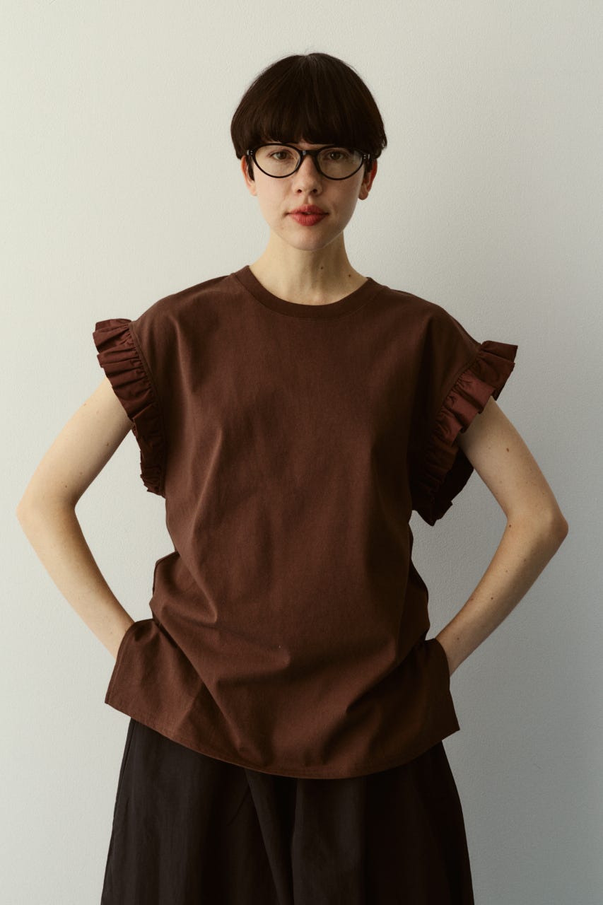 【ポイントアップ+4％対象商品】［予約］Point frill box tops BRN FREE