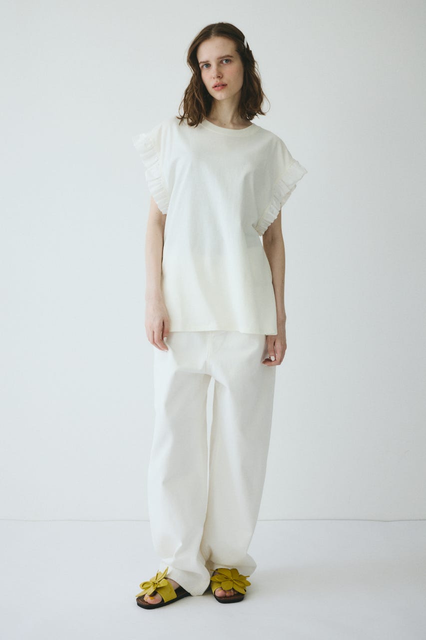 【ポイントアップ+4％対象商品】［予約］Point frill box tops WHT FREE