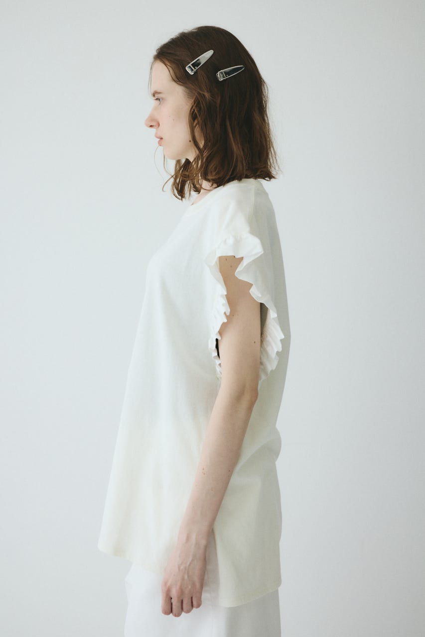 【ポイントアップ+4％対象商品】［予約］Point frill box tops WHT FREE