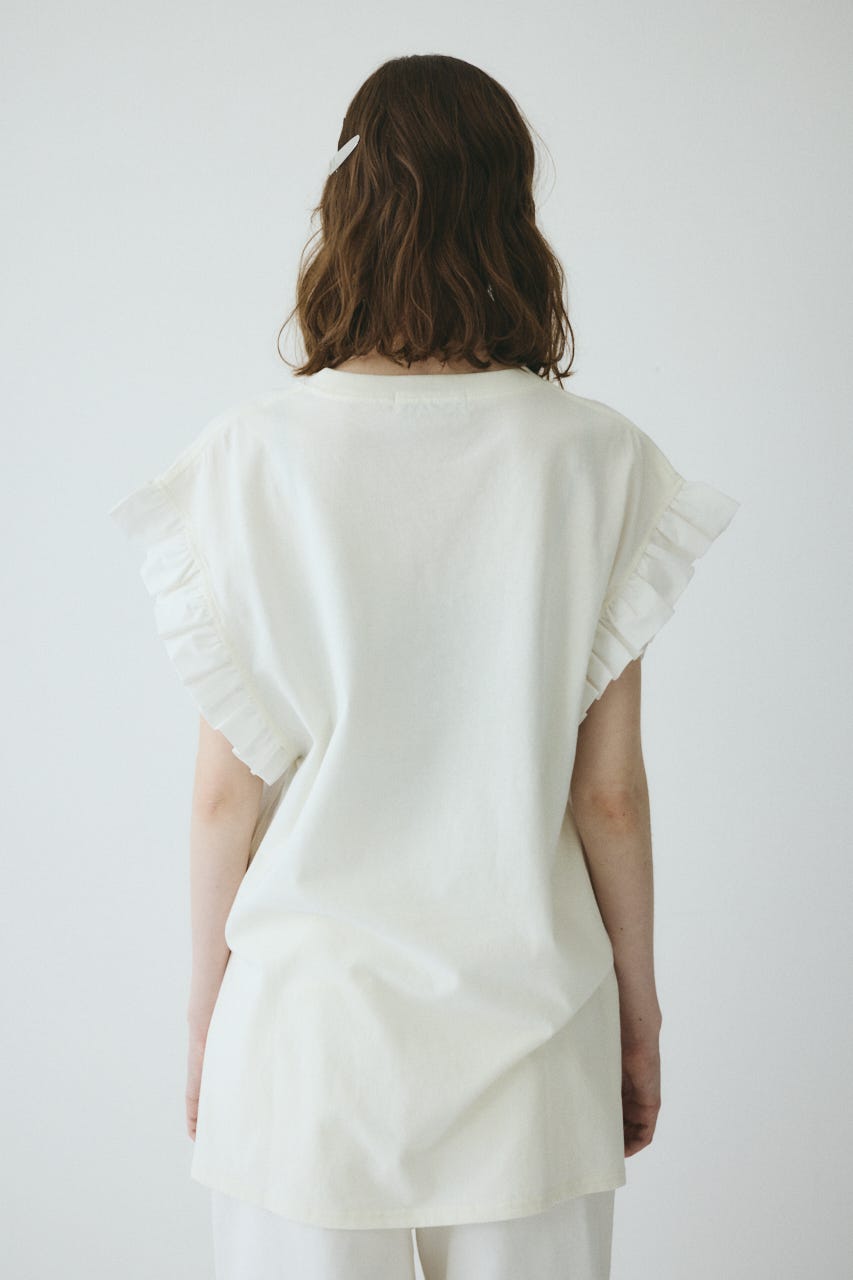 【ポイントアップ+4％対象商品】［予約］Point frill box tops WHT FREE