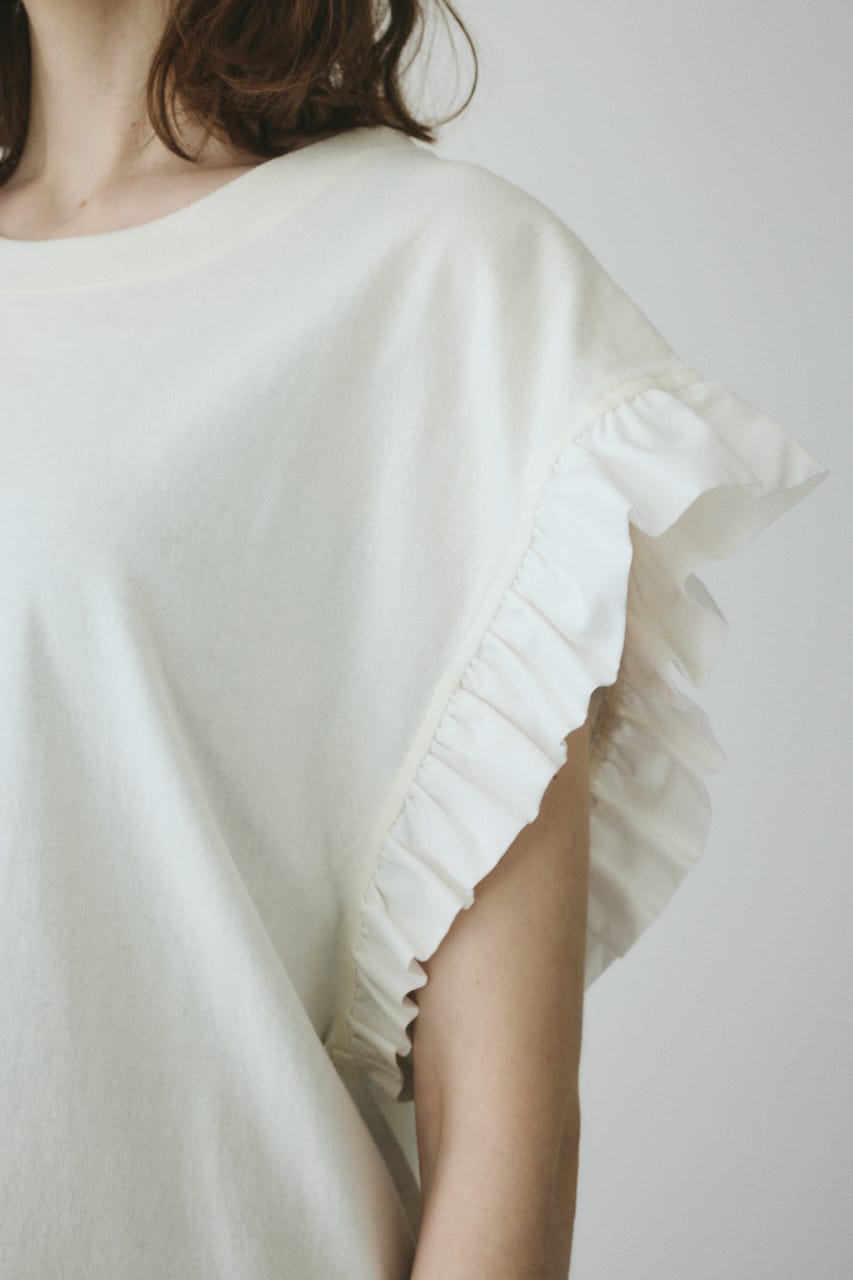 【ポイントアップ+4％対象商品】［予約］Point frill box tops WHT FREE