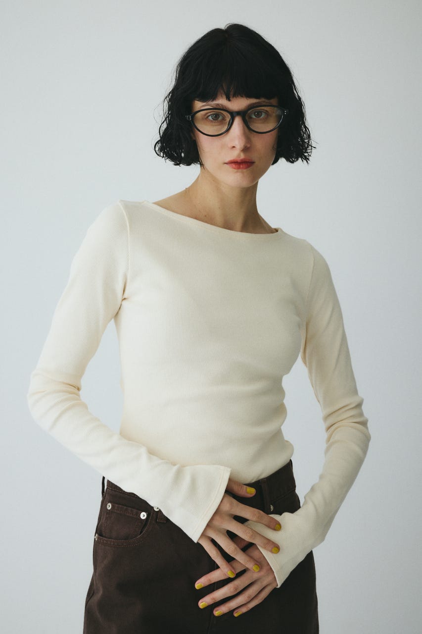 ［予約］Teleco back open tee O/WHT FREE