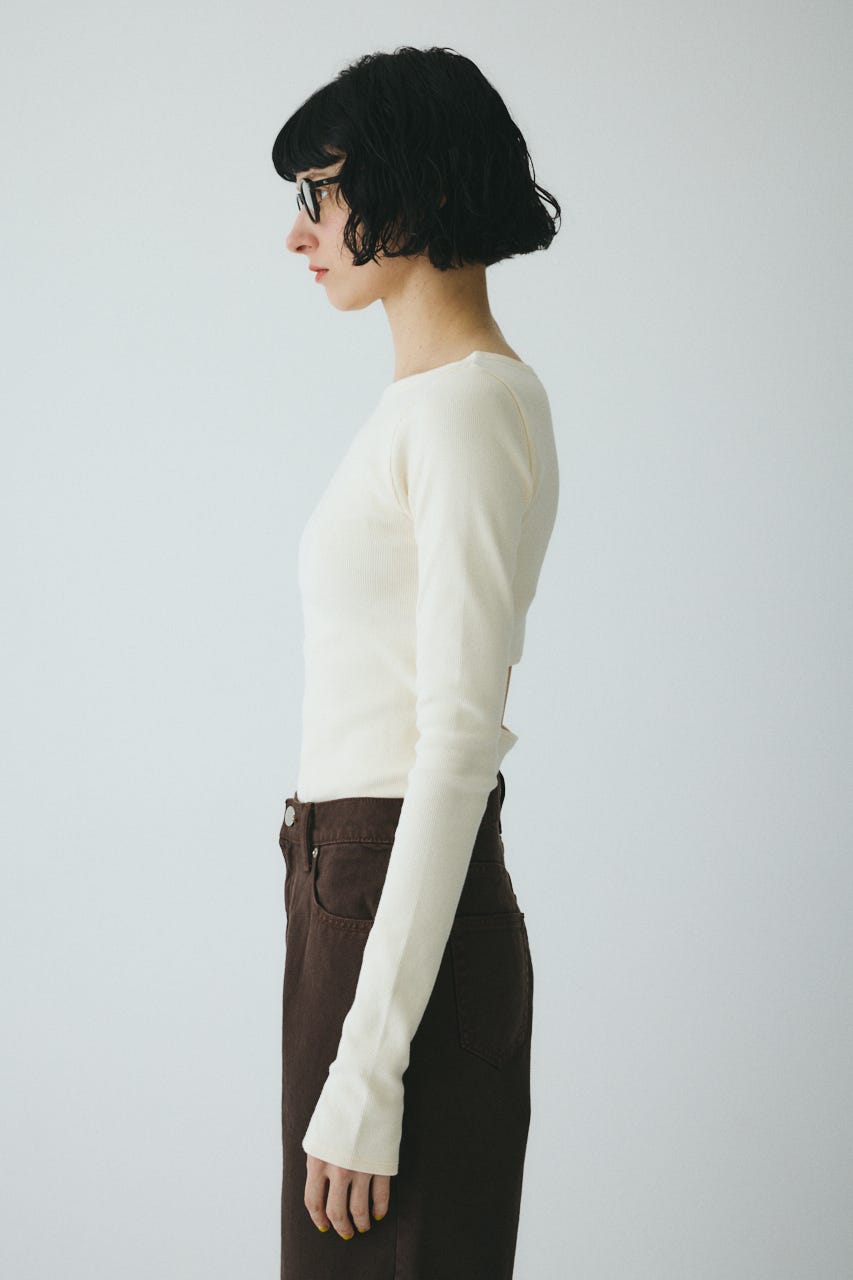 ［予約］Teleco back open tee O/WHT FREE