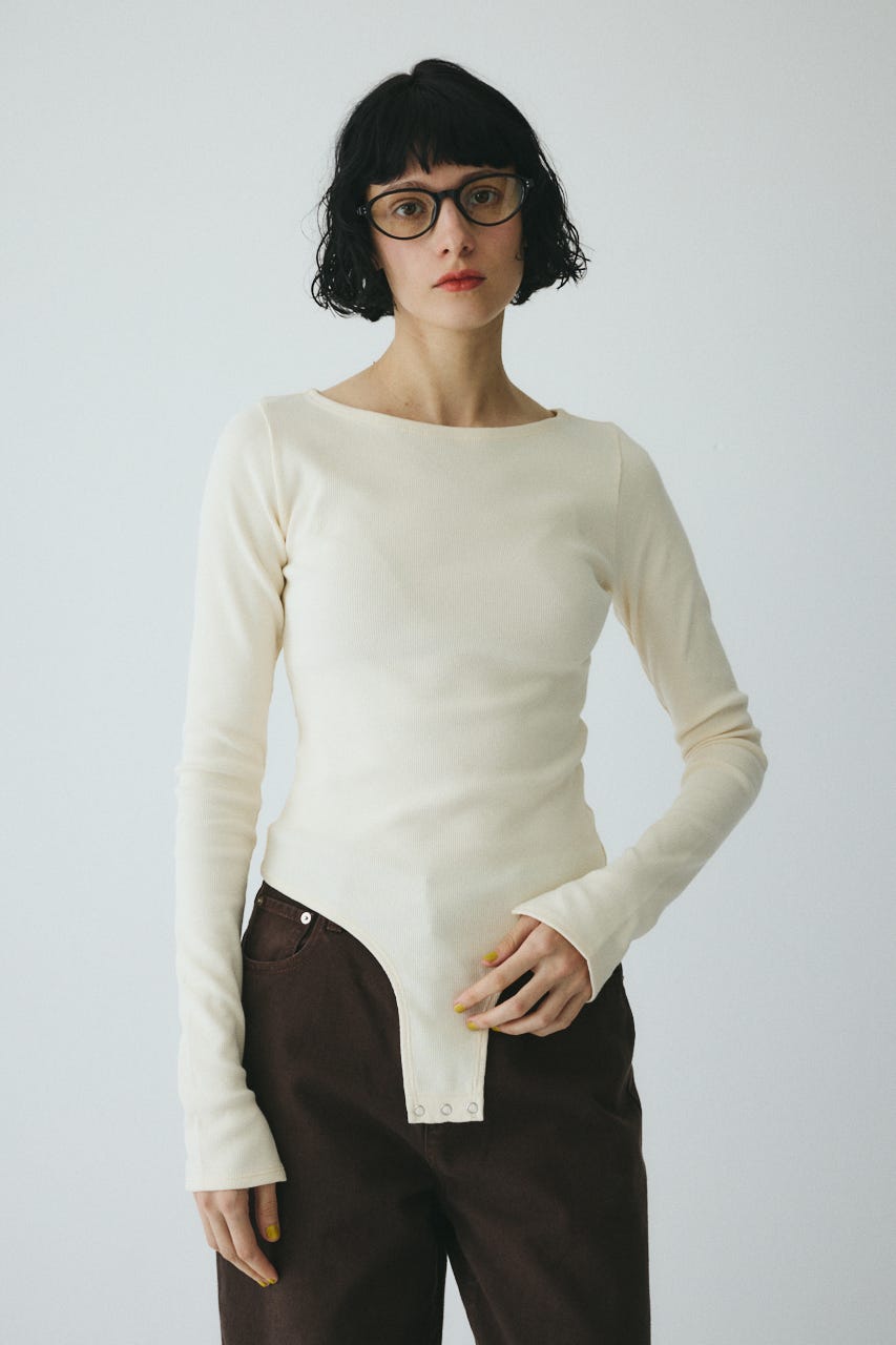 ［予約］Teleco back open tee O/WHT FREE