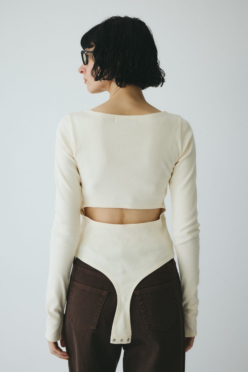 ［予約］Teleco back open tee O/WHT FREE