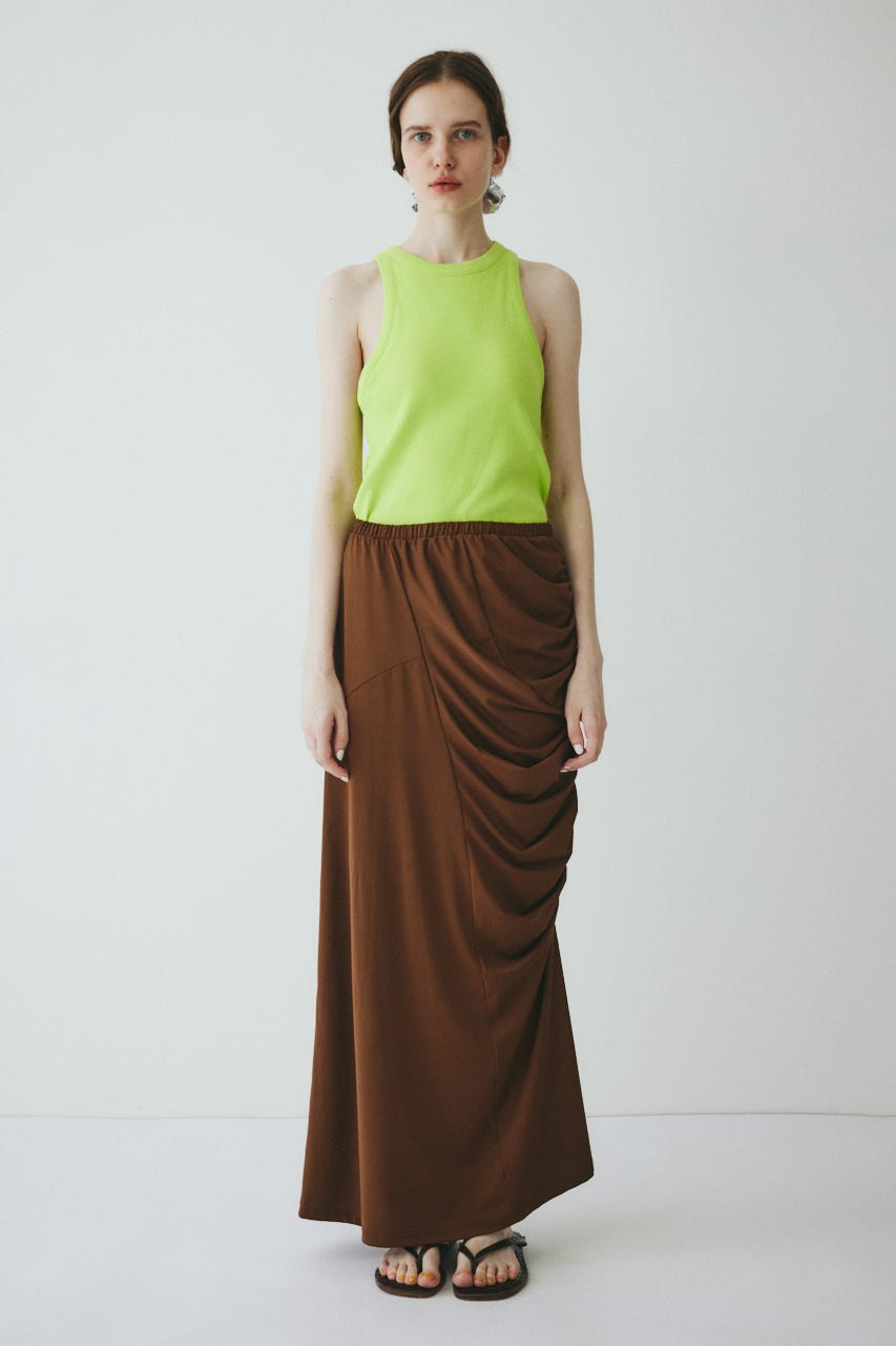 ［予約］Asymmetry cut skirt BRN 36