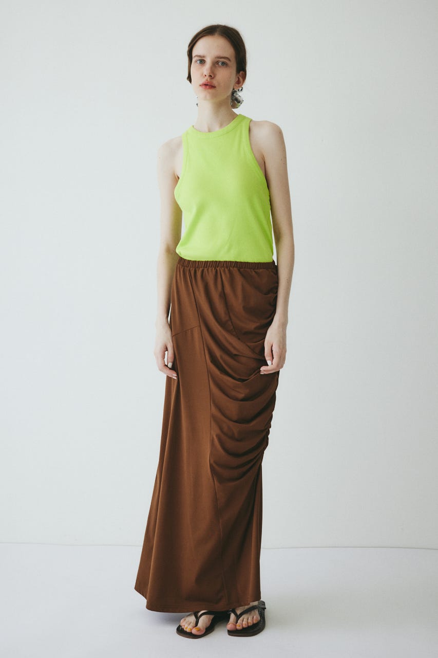 ［予約］Asymmetry cut skirt BRN 36