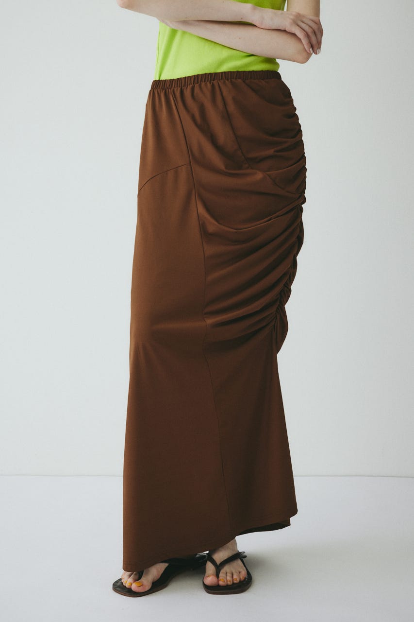 ［予約］Asymmetry cut skirt BRN 36