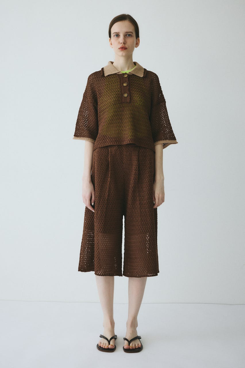 【ポイントアップ+4％対象商品】［予約］Mesh knit half pants BRN FREE