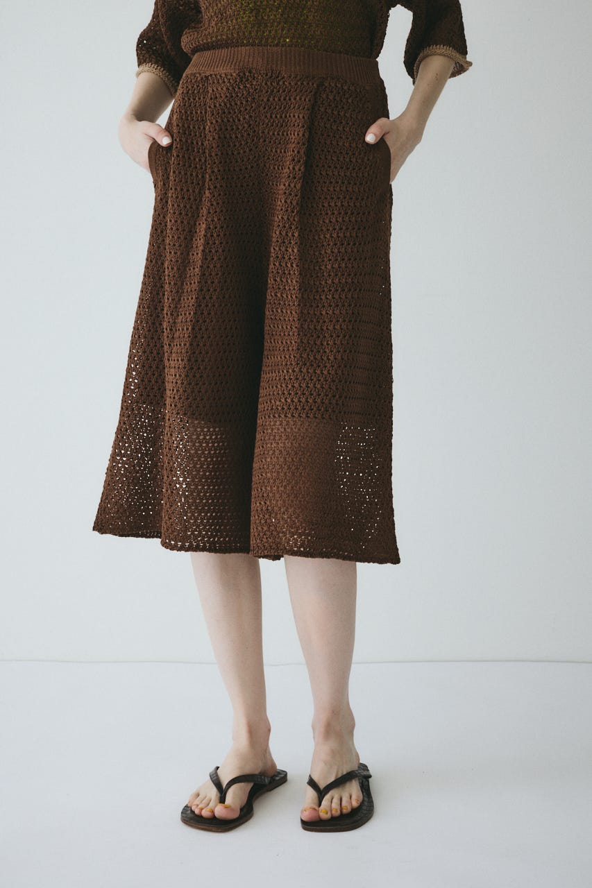【ポイントアップ+4％対象商品】［予約］Mesh knit half pants BRN FREE