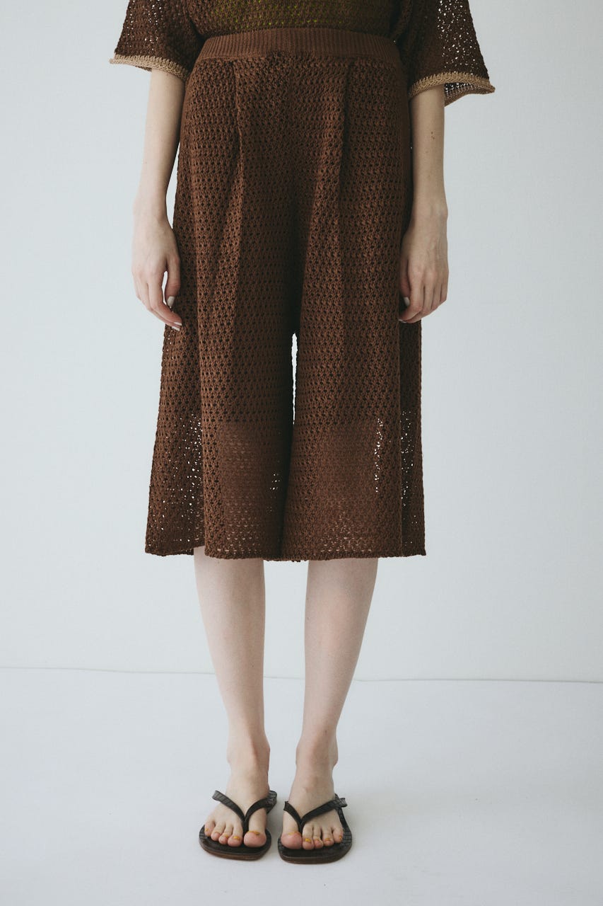 【ポイントアップ+4％対象商品】［予約］Mesh knit half pants BRN FREE
