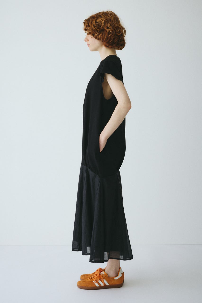 ［予約］Cap sleeve dress BLK 36