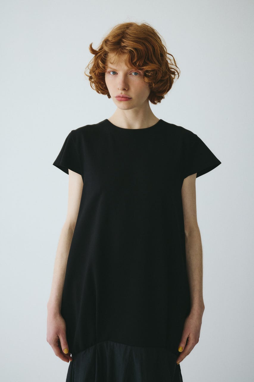 ［予約］Cap sleeve dress BLK 36