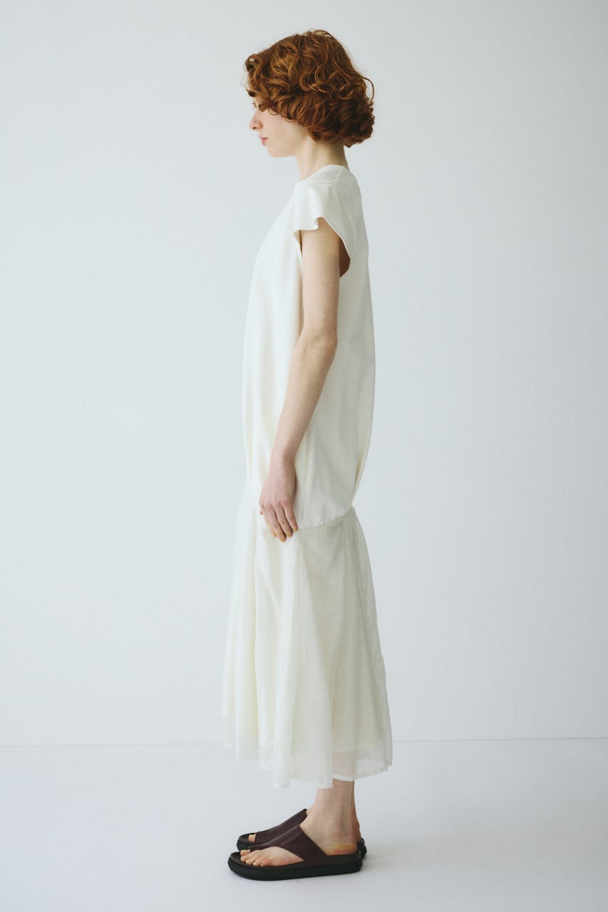 ［予約］Cap sleeve dress WHT 36