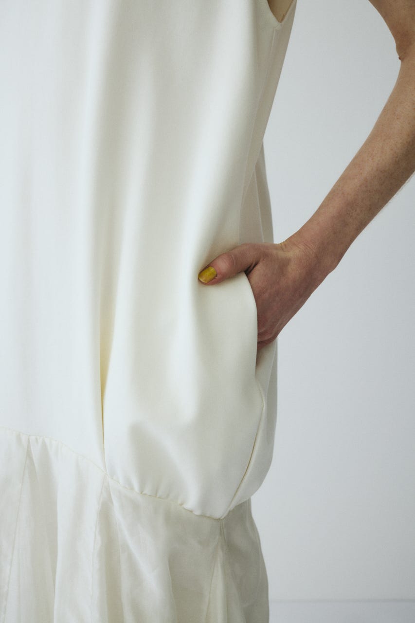 ［予約］Cap sleeve dress WHT 36