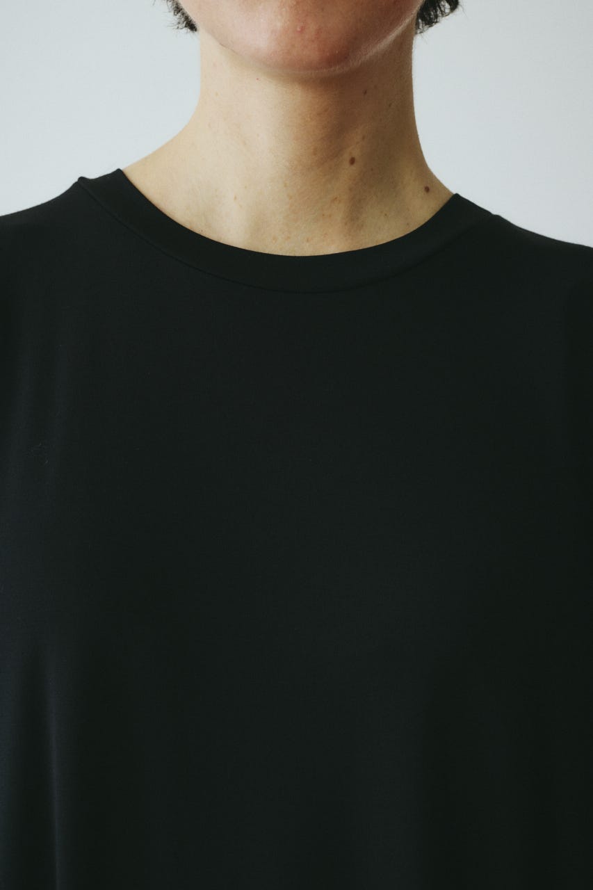 Round gather dress BLK FREE