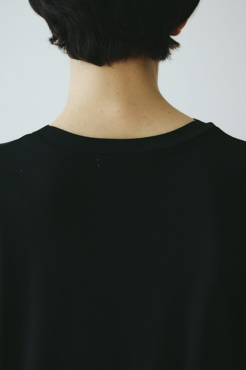 Round gather dress BLK FREE