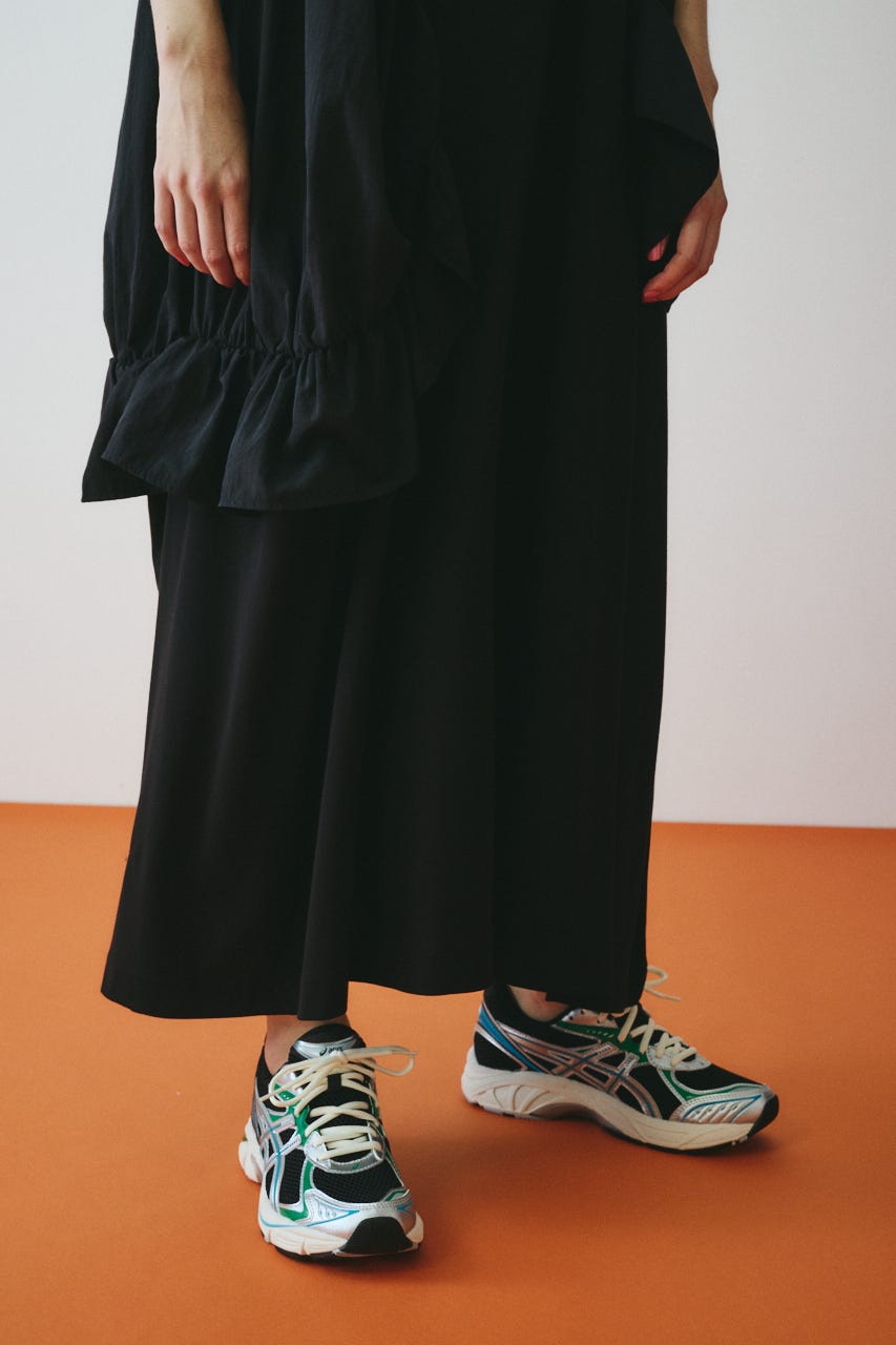 Round gather dress BLK FREE