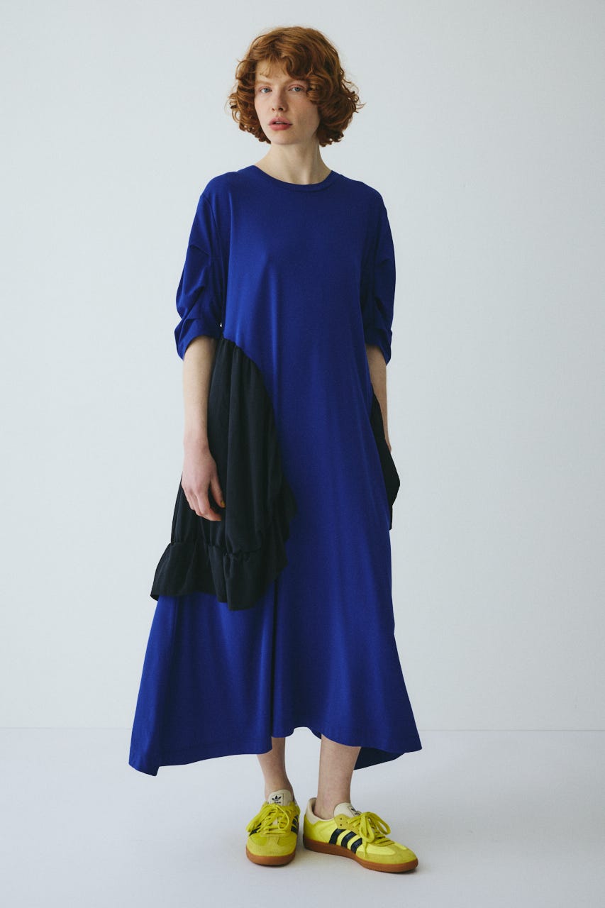 Round gather dress BLU FREE
