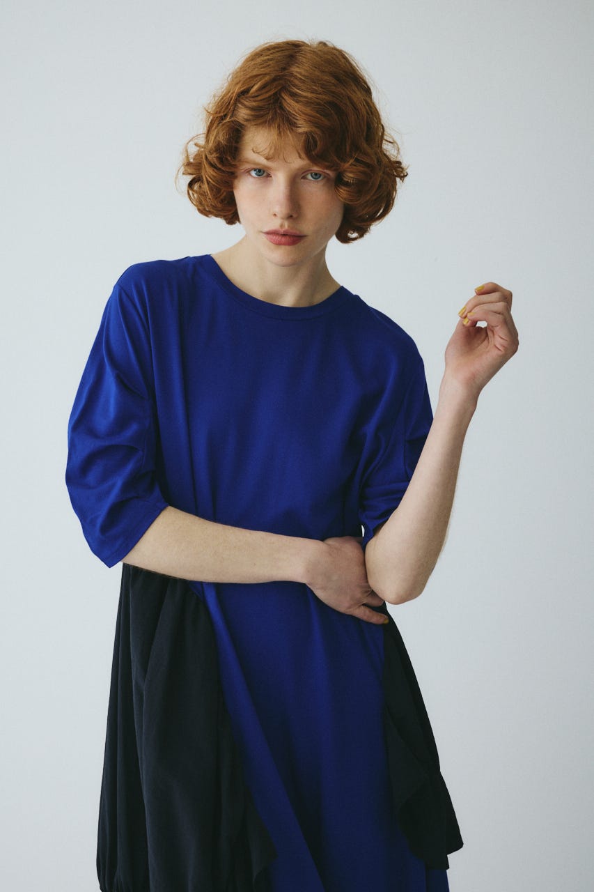 Round gather dress BLU FREE