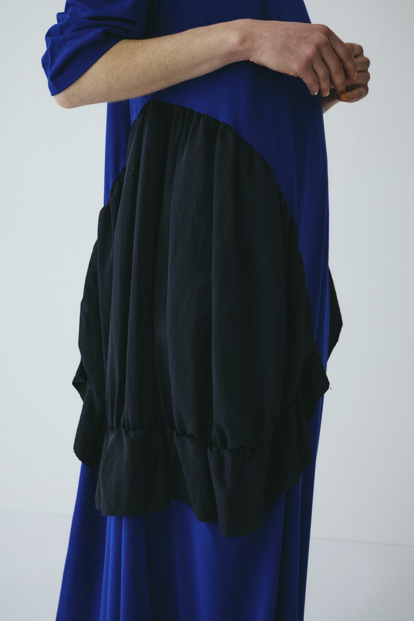 Round gather dress BLU FREE