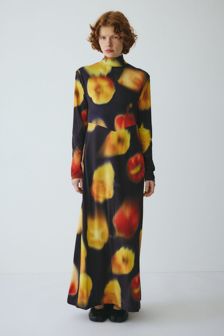 ［予約］Paprika pattern dress 柄NVY FREE