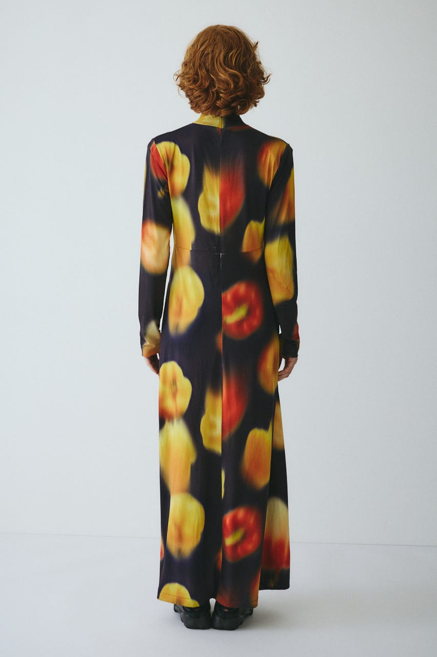 ［予約］Paprika pattern dress 柄NVY FREE